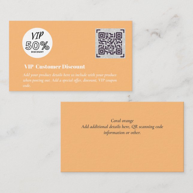 Erstellen von QR-Codes für den VIP-Rabatt für Kund Begleitkarte (Vorne/Hinten)
