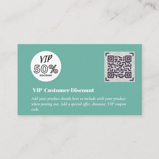 Erstellen von QR-Codes für den VIP-Rabatt für Kund Begleitkarte (Vorderseite)