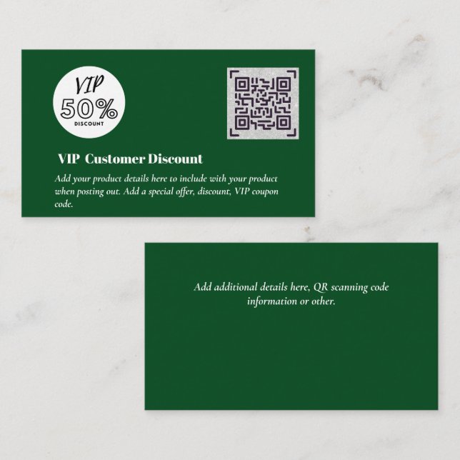 Erstellen von QR-Codes für den VIP-Rabatt für Kund Begleitkarte (Vorne/Hinten)