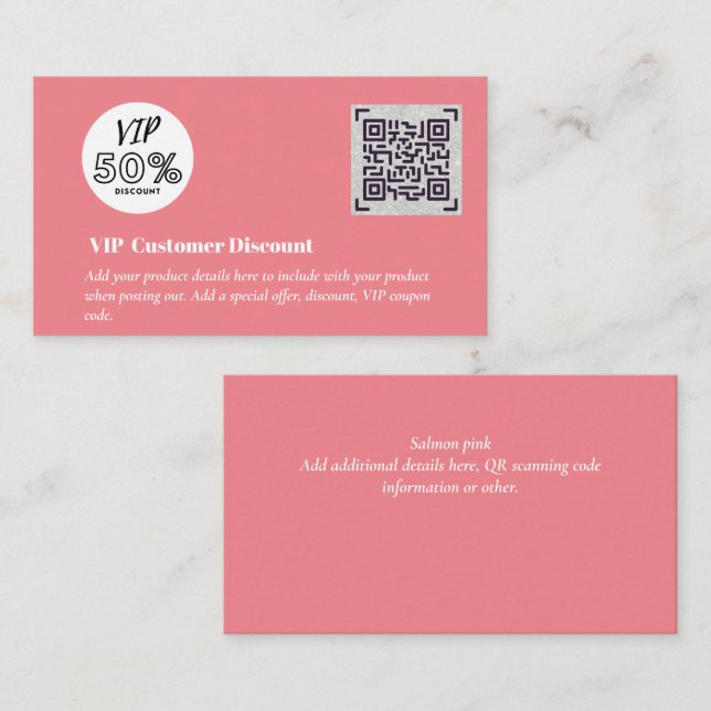 Erstellen von QR-Codes für den VIP-Rabatt für Kund Begleitkarte (Vorne/Hinten)