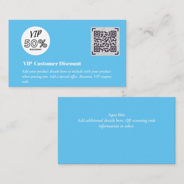 Erstellen von QR-Codes für den VIP-Rabatt für Kund Begleitkarte (Vorne/Hinten)