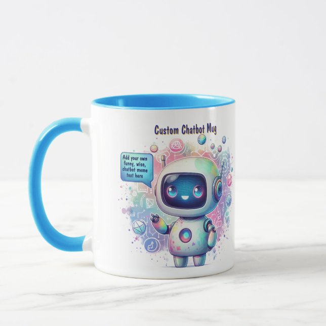 Erstellen von Talking-Chatbot-Memos Cartoon-Vorlag Tasse (Links)