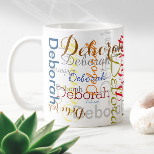 Erstellen von Typografie mit personalisiertem Name Kaffeetasse