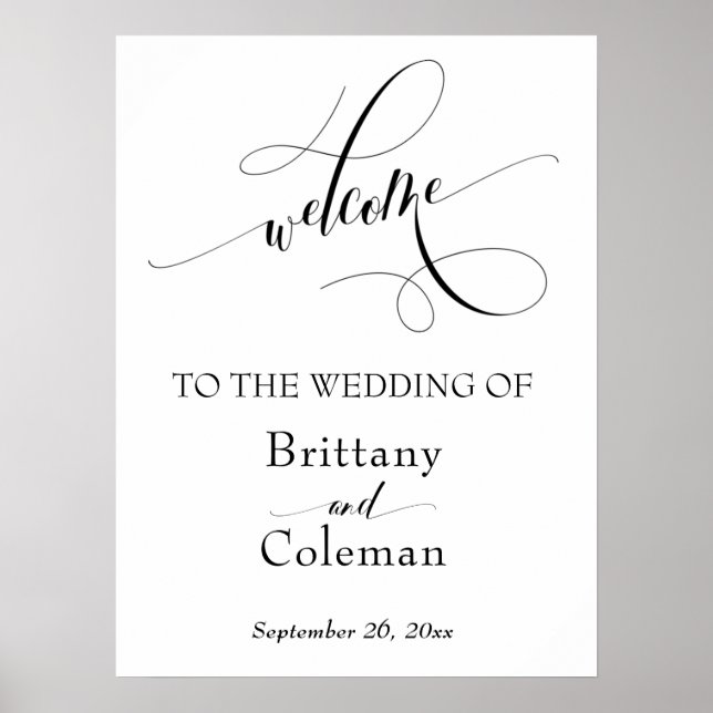 Erstellen von Typografie Simple Wedding Welcome Si Poster (Vorne)