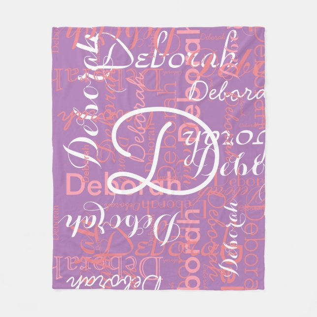 Erstellen weiblicher Namen Typografy Lavender Fleecedecke (Vorderseite)