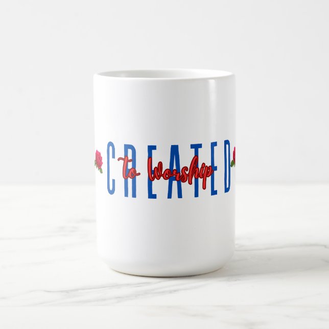 Erstellt für das Anbeten Kaffeetasse (Mittel)