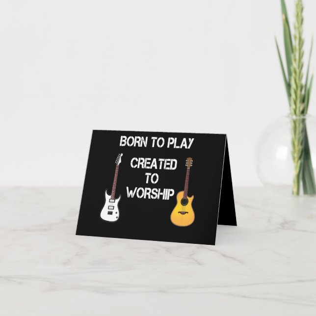 Erstellt, um Christlichen Gitarren-Player anzubete Dankeskarte (Vorderseite)
