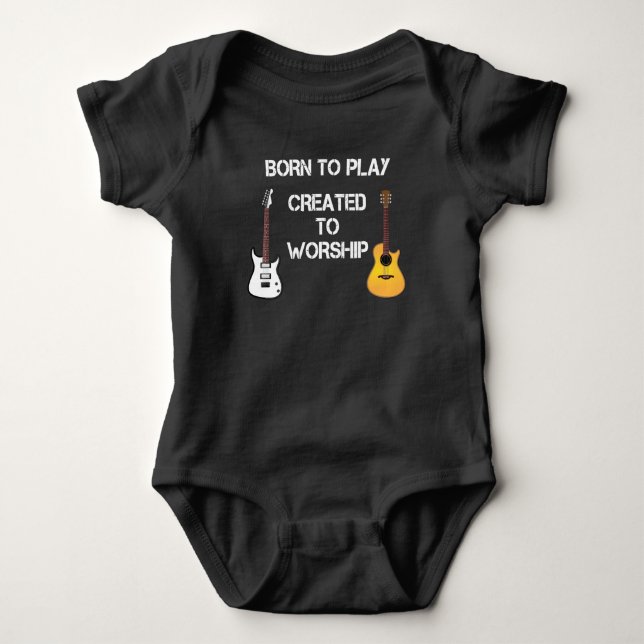 Erstellt, um Christlichen Gitarrenspieler anzubete Baby Strampler (Vorderseite)