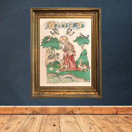 Erstellung der Welt - Bibelmittelalterliches Manus Poster