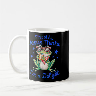 Erstens denkt Jesus, ein entzückender Frosch ist l Kaffeetasse