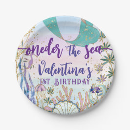 Erster 1. ONE der Sea Birthday Meerjungfrau Glitze Pappteller