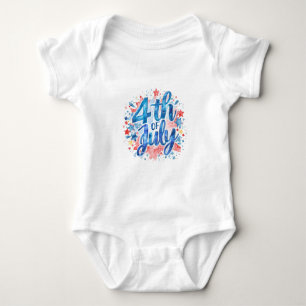 Erster 4. Juli Aquarell Baby Strampler