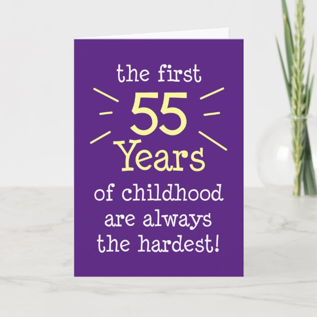 Erster 55 Jahre Kindergrußkarte Karte (Vorderseite)