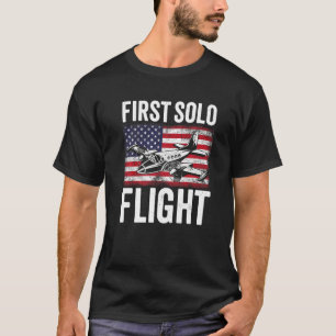 Erster Alleinflug Flugzeug Flugzeug Pilot Flug T-Shirt