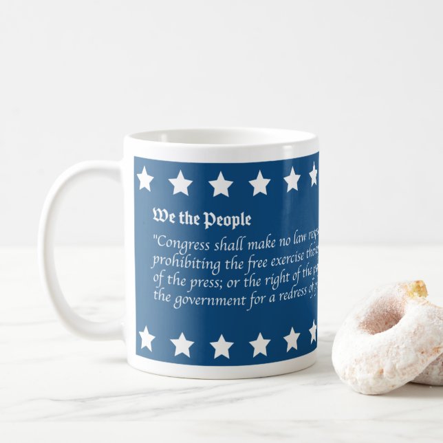 Erster Änderungsantrag Fünf Freiheiten Kaffeetasse (Mit Donut)