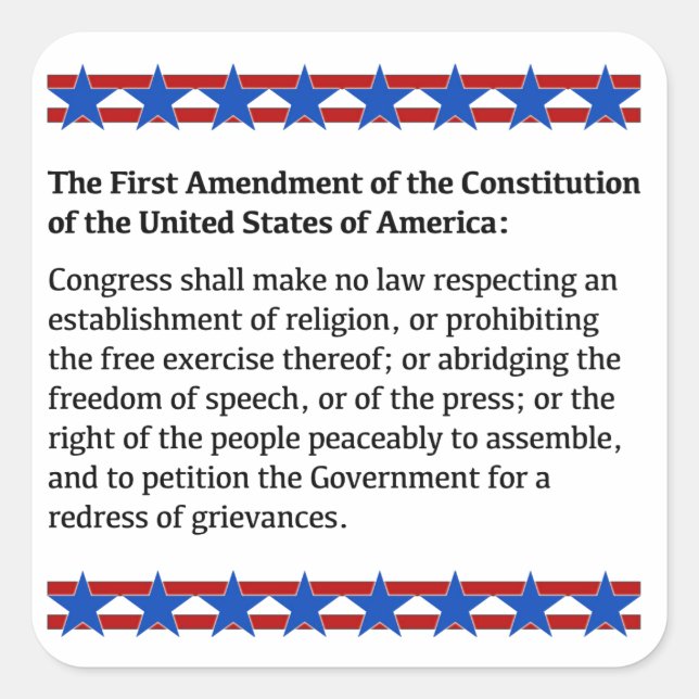 Erster Änderungsantrag Quadratischer Aufkleber (Vorderseite)