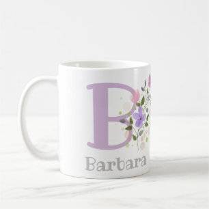 Erster Anfangsbuchstabe Plus Name Barbara mit Blum Kaffeetasse