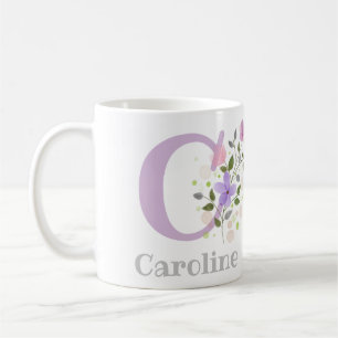 Erster Anfangsbuchstabe plus Name Caroline mit Blu Kaffeetasse