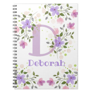 Erster Anfangsbuchstabe Plus Name Deborah mit Blum Notizblock