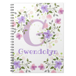 Erster Anfangsbuchstabe Plus Name Gwendolyn mit Bl Notizblock