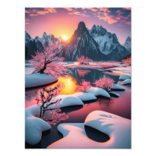 Erster Aufstieg unter den Winterhimmel Fotodruck