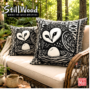 ERSTER BLICK • StillWood • Schleiereule Kissen