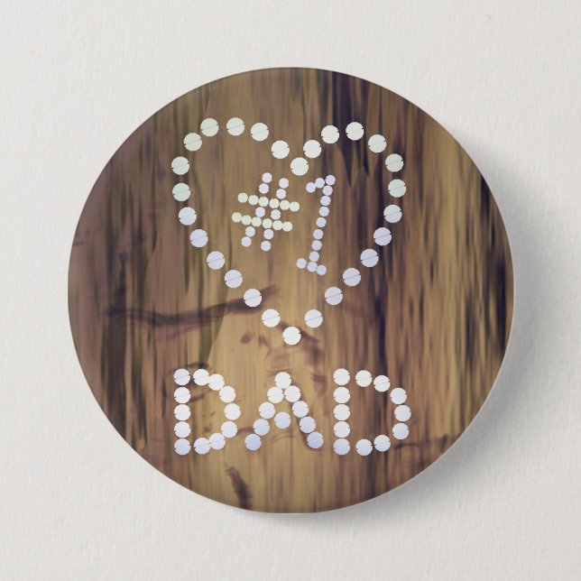 Erster Dad auf Holz-Optik-Hintergrund Button (Vorderseite)