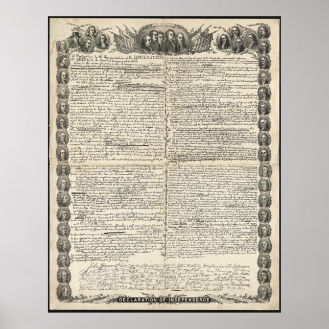 Erster Entwurf der Unabhängigkeitserklärung Poster (Vorne)