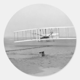 Erster erfolgreicher Flug des Wright-Flyers Runder Aufkleber