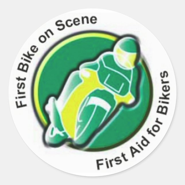 ERSTER FAHRRAD AUF SZENE-STICKER RUNDER AUFKLEBER (Vorderseite)