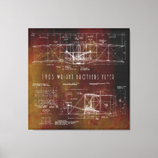 Erster Flugplan von Fly Wright Bros 1903 Leinwanddruck