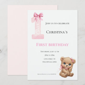 Erster Geburtstag Baby Mädchen Einladung