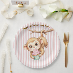 Erster Geburtstag Babyaffe Pappteller