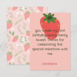 Erster Geburtstag Berry Sweet Dankeskarte