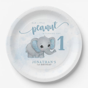 Erster Geburtstag Blue Elephant Junge 1. Geburtsta Pappteller