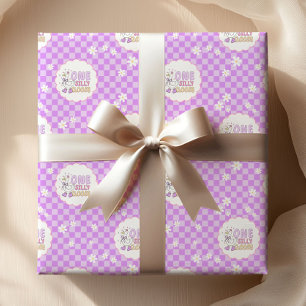 Erster Geburtstag der Lila Ein Silly Goose-Girl Geschenkpapier