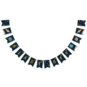 ERSTER GEBURTSTAG, GEBURTSTAG, SCHWARZES GIFT WIMPELKETTE