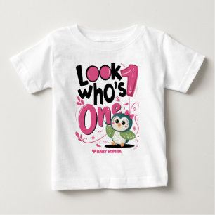 Erster Geburtstag Glückliche Eule Baby T-shirt