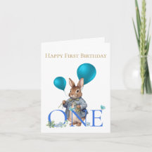 Erster Geburtstag Hasen Ballons Nummer Eins