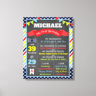 Erster Geburtstag Herr-ONEderful Chalkboard Poster Leinwanddruck