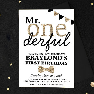 Erster Geburtstag Herr Onederful Einladung