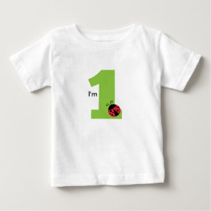 Erster Geburtstag, ich bin Eins, Süßer Marienkäfer Baby T-shirt