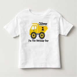 Erster Geburtstag Junge Gelbe Dump Truck Kleinkind T-shirt