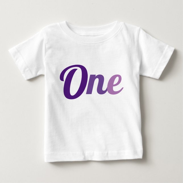Erster Geburtstag Lila Baby T-shirt (Vorderseite)