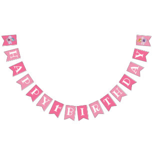 Erster Geburtstag Pink Happy Birthday Fairy Wimpelkette