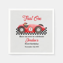 Erster Geburtstag Red Race Car Fast One
