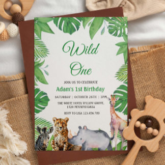 Erster Geburtstag Safari Wild One Einladung