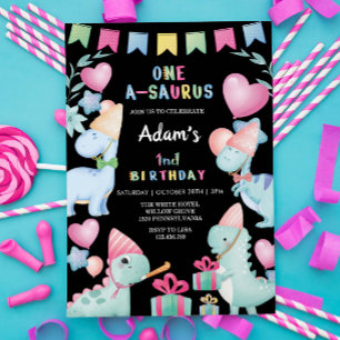 Erster Geburtstag Wasserfarbe Dinosaurier Party Sc Einladung
