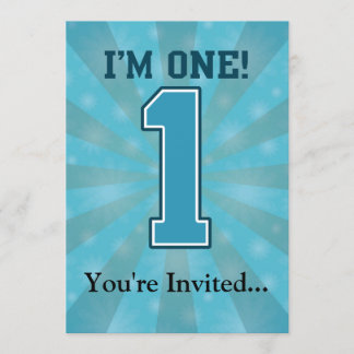 Erster Geburtstags-Junge, bin ich einer, große Einladung