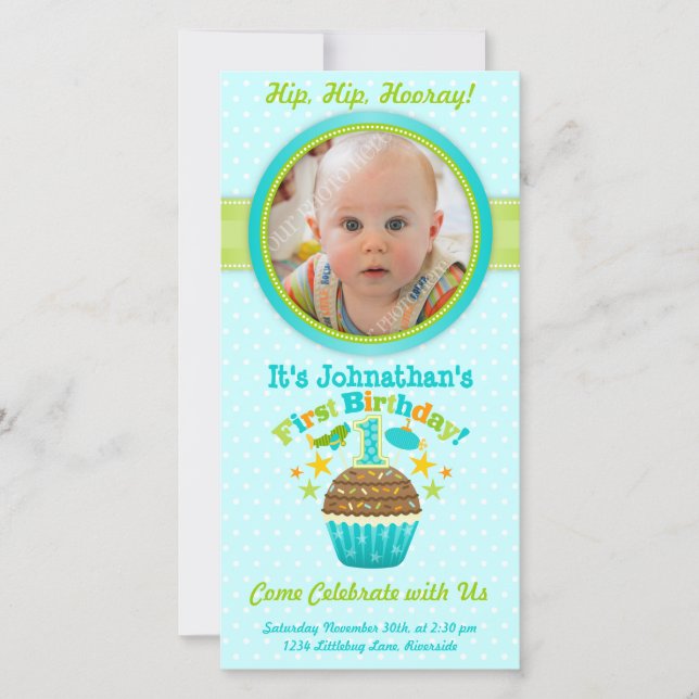 Erster Geburtstagskuchen (Junge) (Vorderseite)